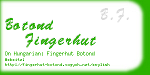 botond fingerhut business card
